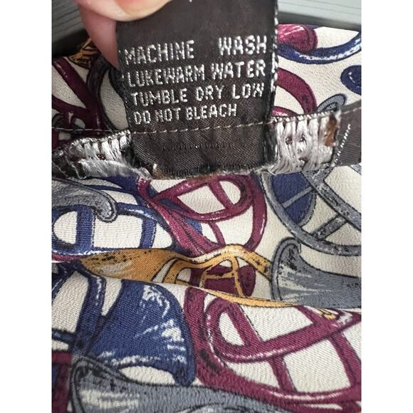 VTG Leslie Fay Haberdashery Size 22W Blouse Multicolor French Horns Mardi gras - Picture 8 of 10